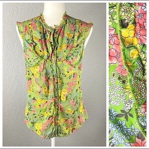Anthropologie Floral Top size 12